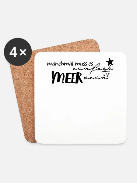 Anker Maritime Meer Segeln - Untersetzer (4er-Set) - Weiß