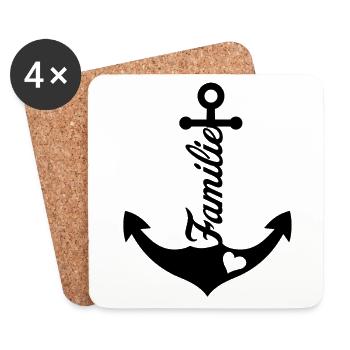 Anker Maritime Meer Segeln - Untersetzer (4er-Set) - Weiß - Vorne