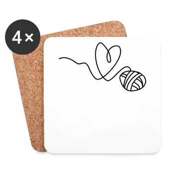 Knitting Crochet Knitter - Coasters (set of 4) - white - Front