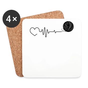 Knitting Crochet Knitter - Coasters (set of 4) - white - Front