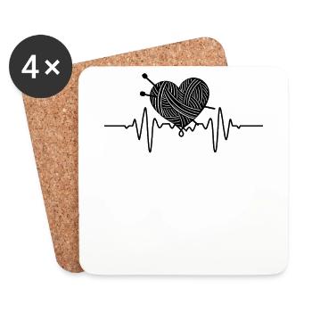 Knitting Crochet Knitter - Coasters (set of 4) - white - Front
