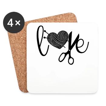 Knitting Crochet Knitter - Coasters (set of 4) - white - Front