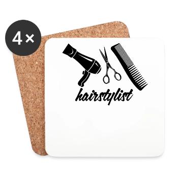 Friseur Friseurin - Untersetzer (4er-Set) - Weiß - Vorne