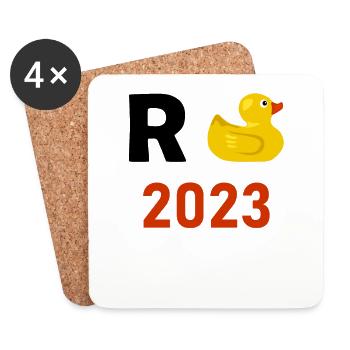 Rente Ente 2023 Pension Ruhestand Opa Oma Rentner - Untersetzer (4er-Set) - Weiß - Vorne