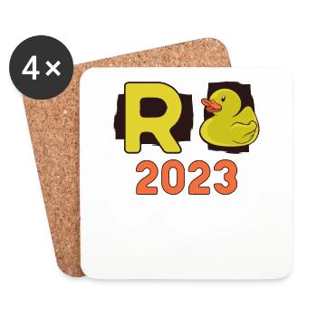 Rente Ente 2023 Pension Ruhestand Opa Oma Rentner - Untersetzer (4er-Set) - Weiß - Vorne