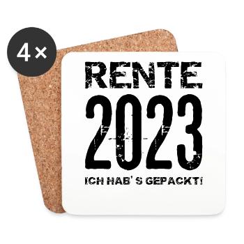Ruhestand Rente Pension Renteneintritt Abschied - Untersetzer (4er-Set) - Weiß - Vorne