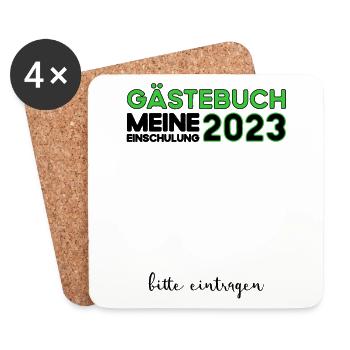 Gästebuch Einschulung 2023 Bitte Eintragen Schule - Untersetzer (4er-Set) - Weiß - Vorne