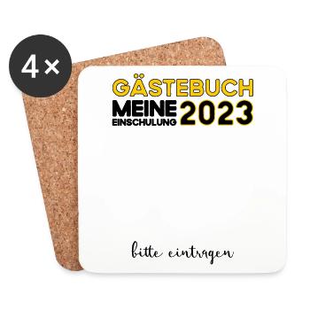 Gästebuch Einschulung 2023 Bitte Eintragen Schule - Untersetzer (4er-Set) - Weiß - Vorne