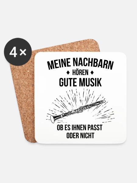 Klarinette Klarinettenspieler Klarinettist - Untersetzer (4er-Set) - Weiß