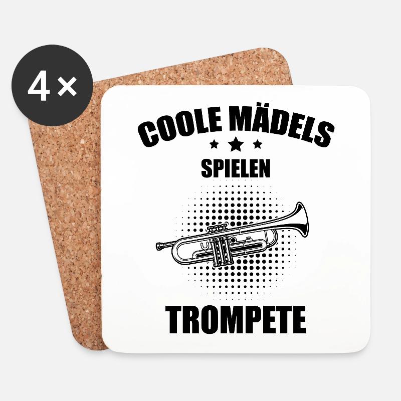 Trompete Trompetenspieler Trompeter - Untersetzer (4er-Set) - Weiß