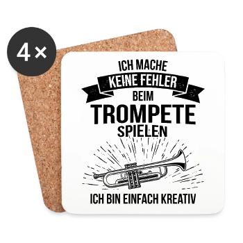 Trompete Trompetenspieler Trompeter - Untersetzer (4er-Set) - Weiß - Vorne