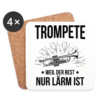 Trompete Trompetenspieler Trompeter - Untersetzer (4er-Set) - Weiß - Vorne