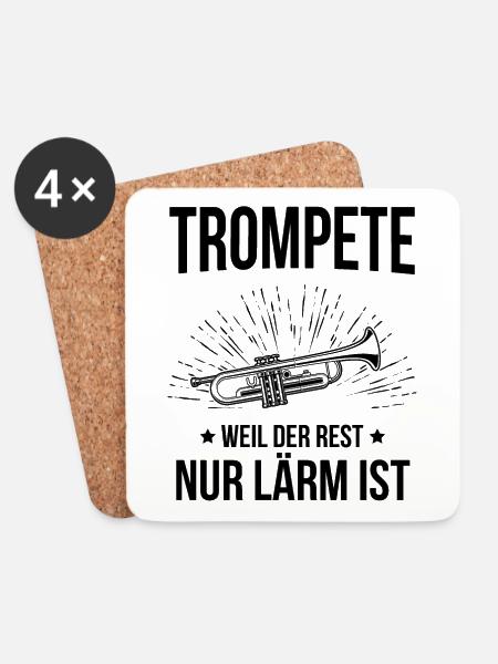 Trompete Trompetenspieler Trompeter - Untersetzer (4er-Set) - Weiß