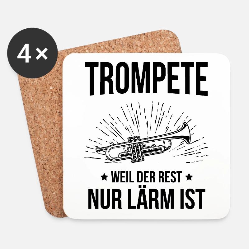 Trompete Trompetenspieler Trompeter - Untersetzer (4er-Set) - Weiß