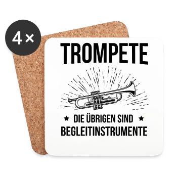 Trompete Trompetenspieler Trompeter - Untersetzer (4er-Set) - Weiß - Vorne