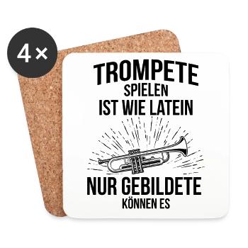 Trompete Trompetenspieler Trompeter - Untersetzer (4er-Set) - Weiß - Vorne