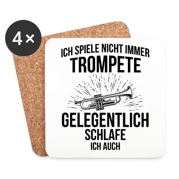 Trompete Trompetenspieler Trompeter - Untersetzer (4er-Set) - Weiß - Vorne