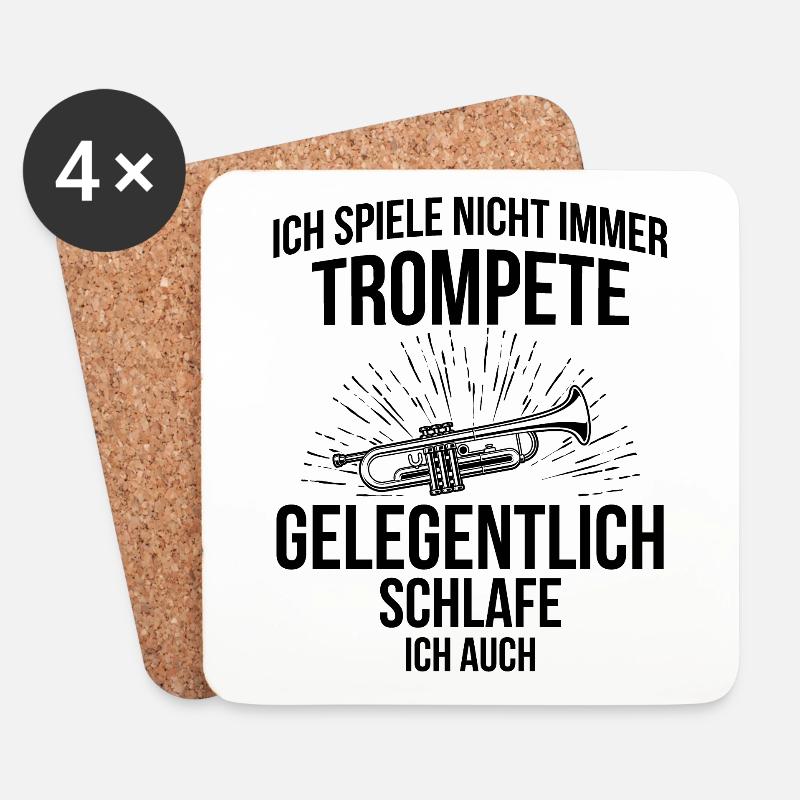 Trompete Trompetenspieler Trompeter - Untersetzer (4er-Set) - Weiß