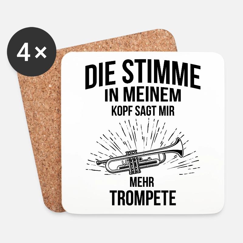 Trompete Trompetenspieler Trompeter - Untersetzer (4er-Set) - Weiß