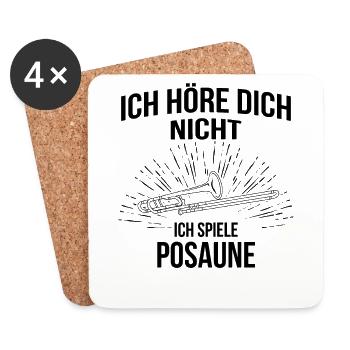 Posaune Posaunenspieler Posaunist - Untersetzer (4er-Set) - Weiß - Vorne