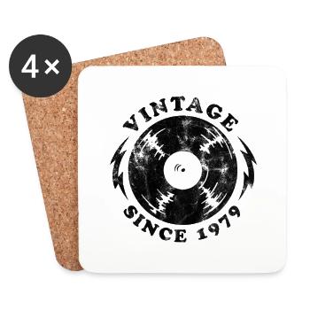 1979 Vintage Musik - Untersetzer (4er-Set) - Weiß - Vorne