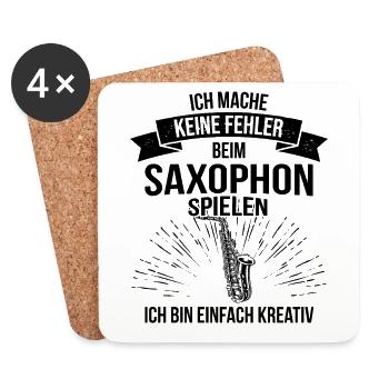 Saxophon Saxophonspieler Saxophonist - Untersetzer (4er-Set) - Weiß - Vorne