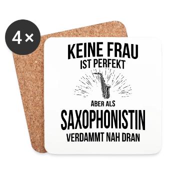 Saxophon Saxophonspieler Saxophonist - Untersetzer (4er-Set) - Weiß - Vorne