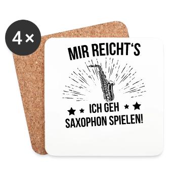 Saxophon Saxophonspieler Saxophonist - Untersetzer (4er-Set) - Weiß - Vorne