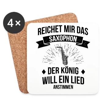 Saxophon Saxophonspieler Saxophonist - Untersetzer (4er-Set) - Weiß - Vorne