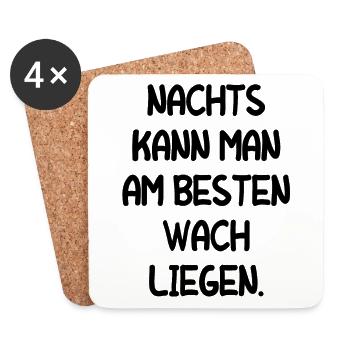 Müde Schlaflos Wach Bleiben Mitarbeiter Geschenk - Untersetzer (4er-Set) - Weiß - Vorne