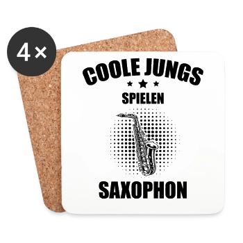 Saxophon Saxophonspieler Saxophonist - Untersetzer (4er-Set) - Weiß - Vorne