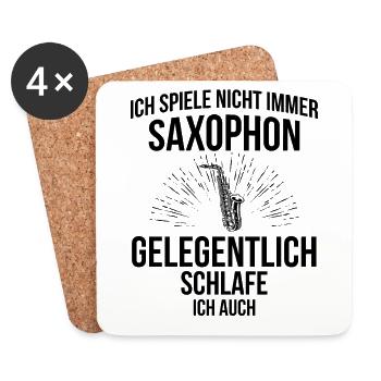 Saxophon Saxophonspieler Saxophonist - Untersetzer (4er-Set) - Weiß - Vorne