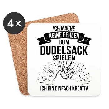 Dudelsack Dudelsackspieler Sackpfeife - Untersetzer (4er-Set) - Weiß - Vorne