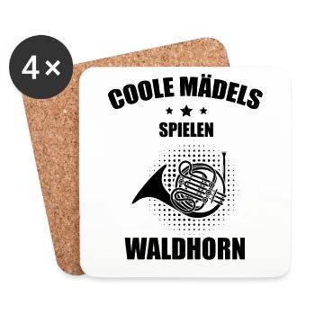 Waldhorn Waldhornspieler Waldhornist - Untersetzer (4er-Set) - Weiß - Vorne