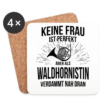 Waldhorn Waldhornspieler Waldhornist - Untersetzer (4er-Set) - Weiß - Vorne