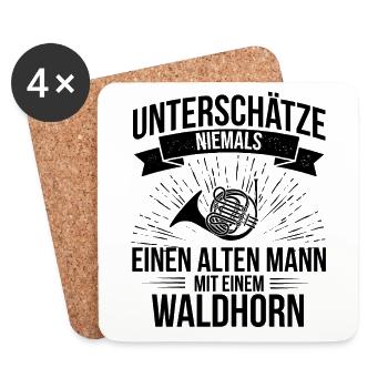 Waldhorn Waldhornspieler Waldhornist - Untersetzer (4er-Set) - Weiß - Vorne