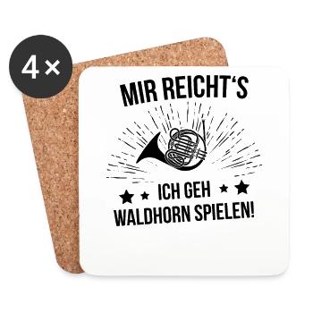 Waldhorn Waldhornspieler Waldhornist - Untersetzer (4er-Set) - Weiß - Vorne