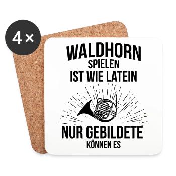 Waldhorn Waldhornspieler Waldhornist - Untersetzer (4er-Set) - Weiß - Vorne