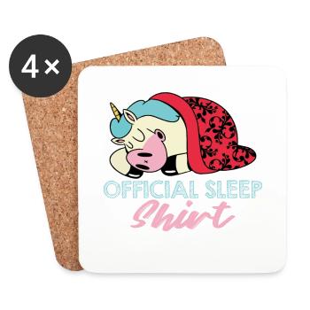 Chemise de nuit officielle Licorne - Chemise de nuit Licorne - Dessous de verre (lot de 4) - blanc - Devant