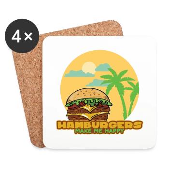 Hamburger Holiday make me happy- Hamburger Tshirt - Coasters (set of 4) - white - Front