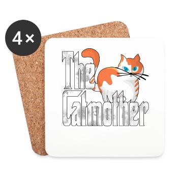 Cat Mom The Catmother Crazy Cat Mother Kitty Mommy - Coasters (set of 4) - white - Front