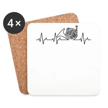 French horn French horn player French hornist - Coasters (set of 4) - white - Front