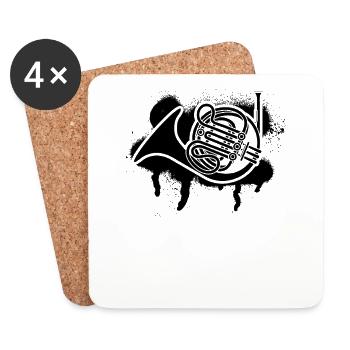 French horn French horn player French hornist - Coasters (set of 4) - white - Front