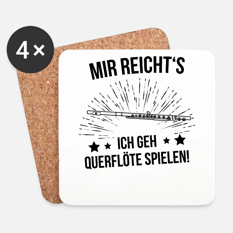 Querflöte Querflötenspieler Querflötist - Untersetzer (4er-Set) - Weiß