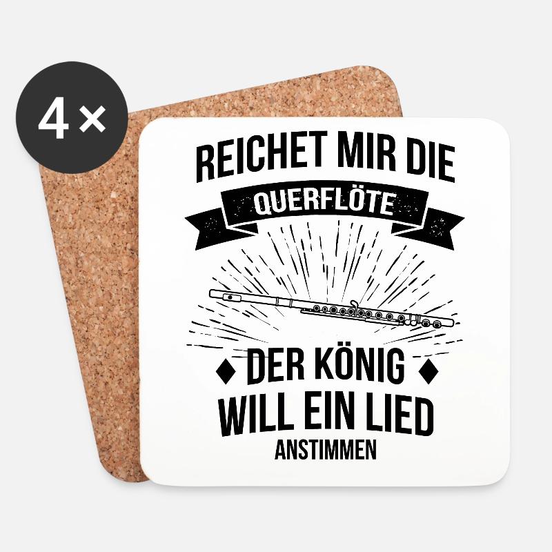 Querflöte Querflötenspieler Querflötist - Untersetzer (4er-Set) - Weiß