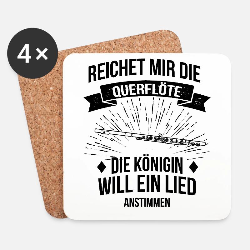 Querflöte Querflötenspieler Querflötist - Untersetzer (4er-Set) - Weiß
