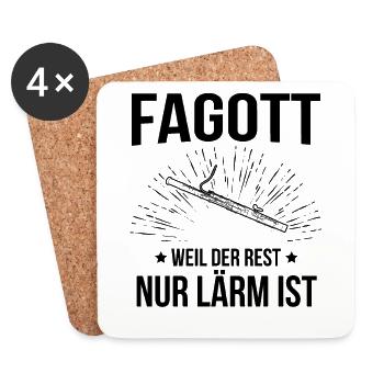 Fagott Fagottspieler Fagottist - Untersetzer (4er-Set) - Weiß - Vorne