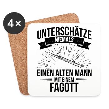 Fagott Fagottspieler Fagottist - Untersetzer (4er-Set) - Weiß - Vorne