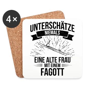 Fagott Fagottspieler Fagottist - Untersetzer (4er-Set) - Weiß - Vorne
