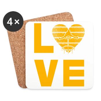 Trampoline Love - Dessous de verre (lot de 4) - blanc - Devant